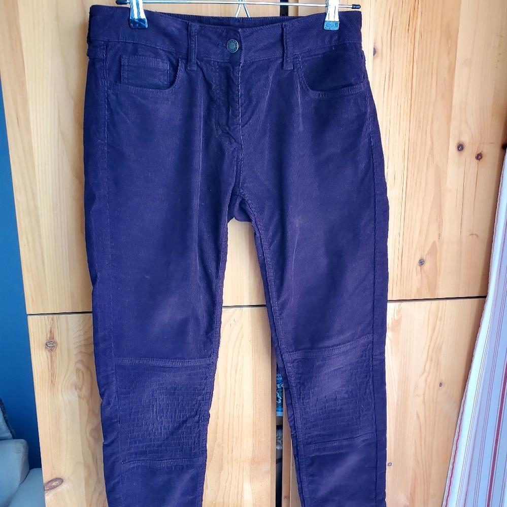 Sandro Women's Burgundy Coloured Corduroy Jeans in size 38 (6-8)